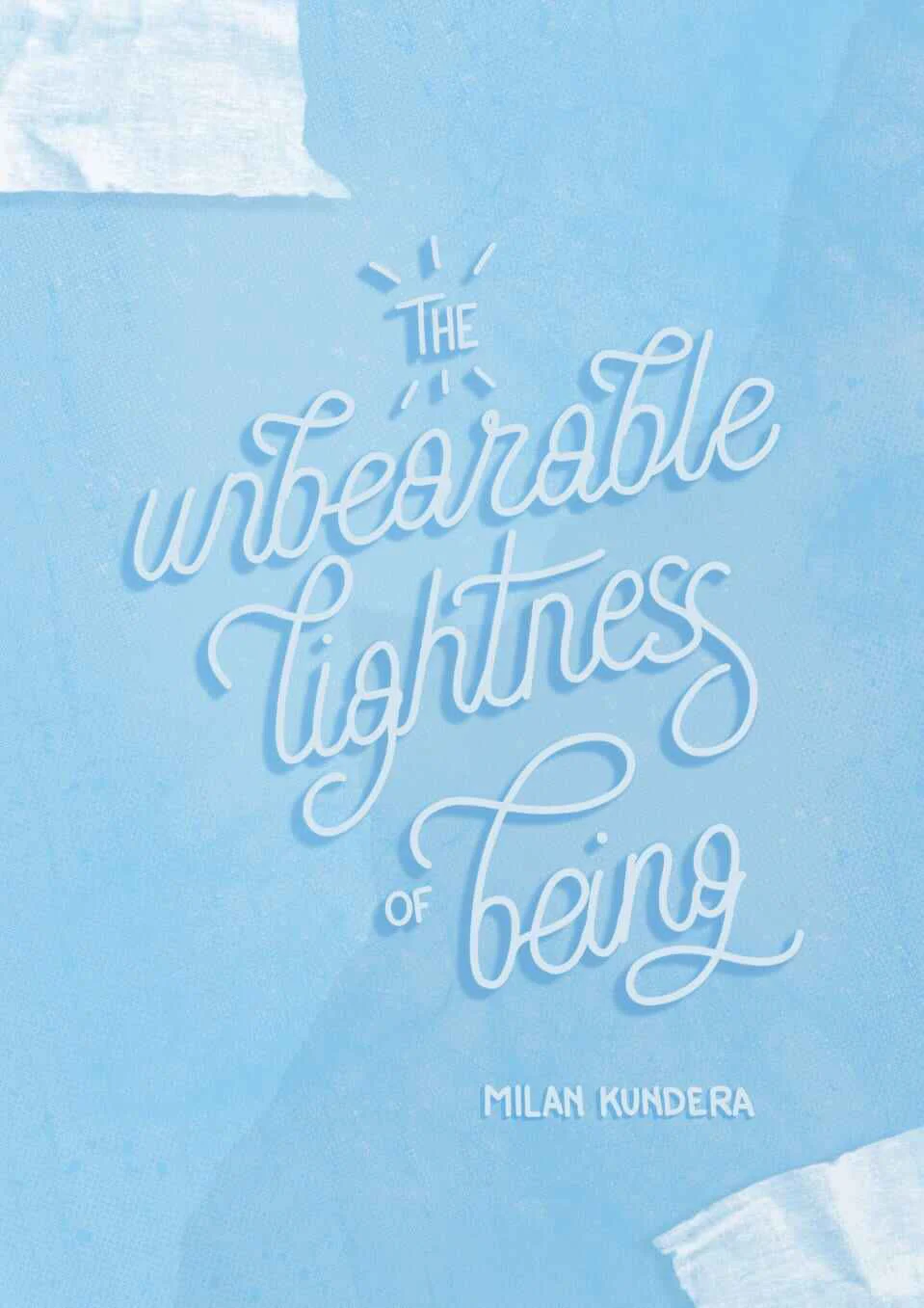 Hand lettering book cover of Kundera drawn by Nesia