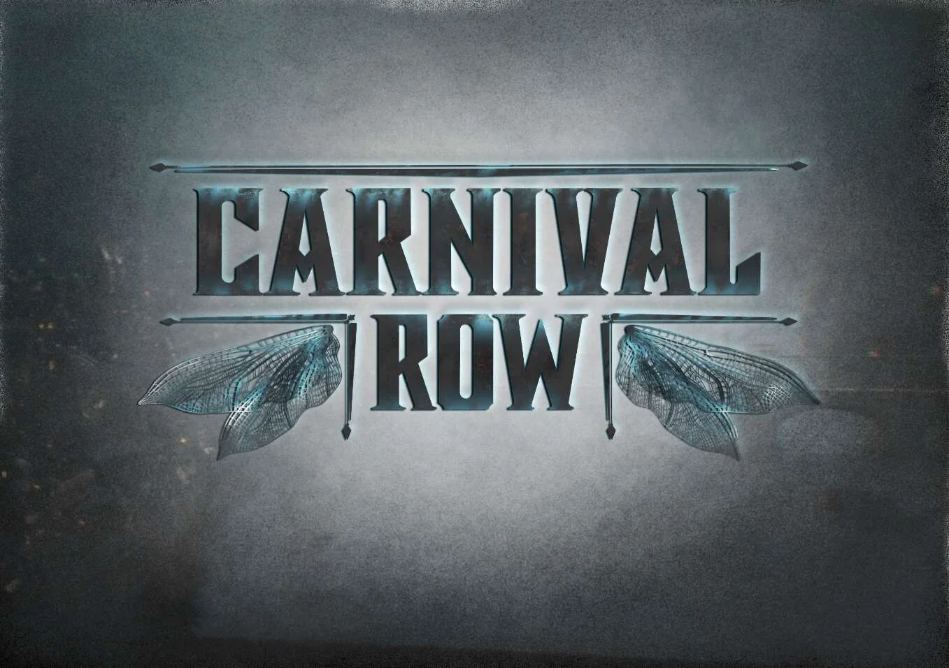 metallic hand lettering Carnival Row tv show title design by Nesia