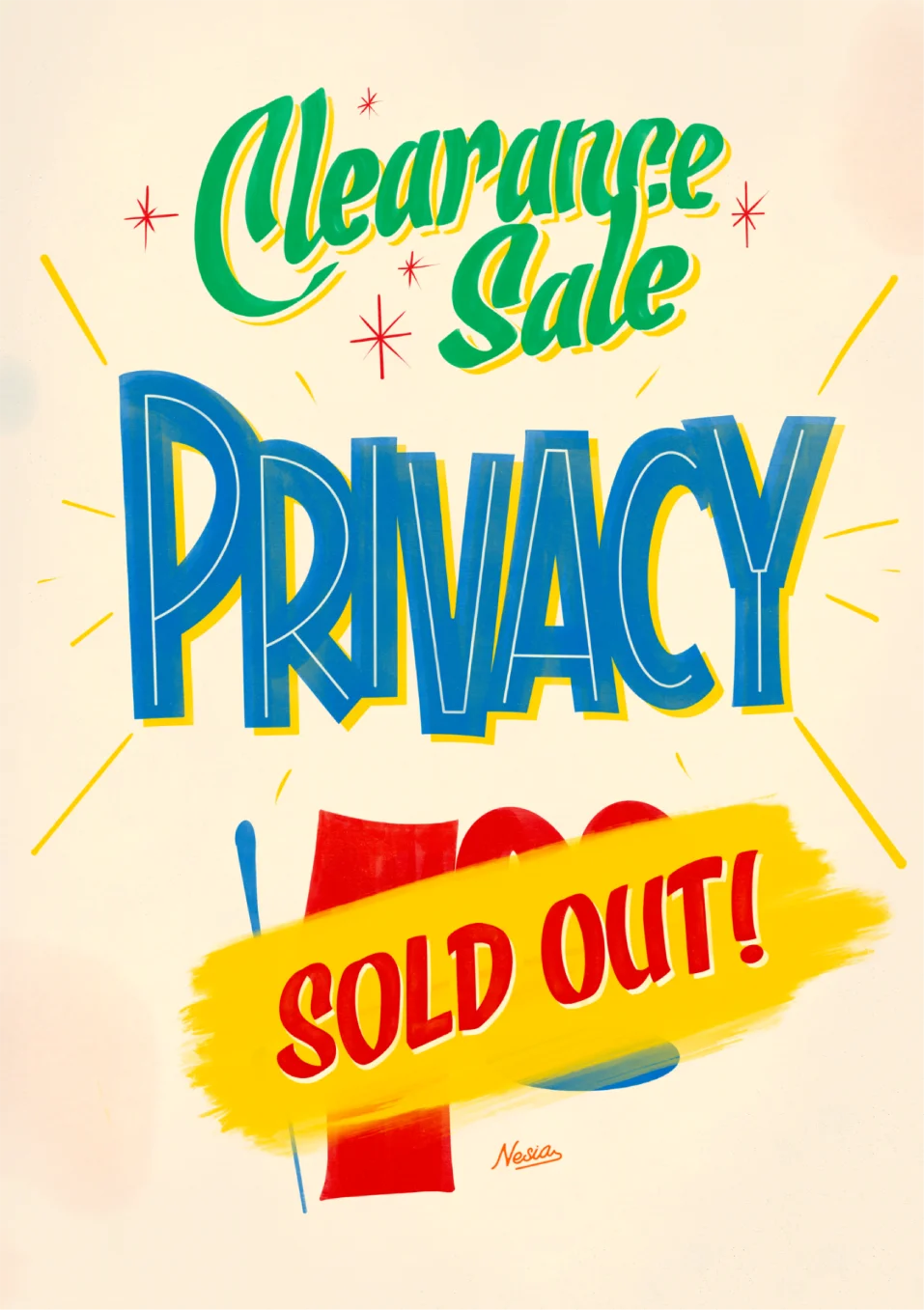 hand lettering for sho'card poster drawn by Nesia
