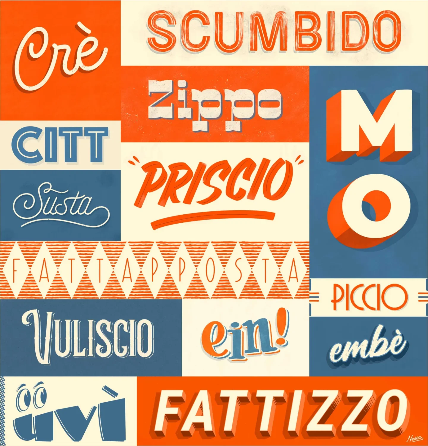 Vintage signs with Apulian words for the project Parole a Bottega made by Nesia