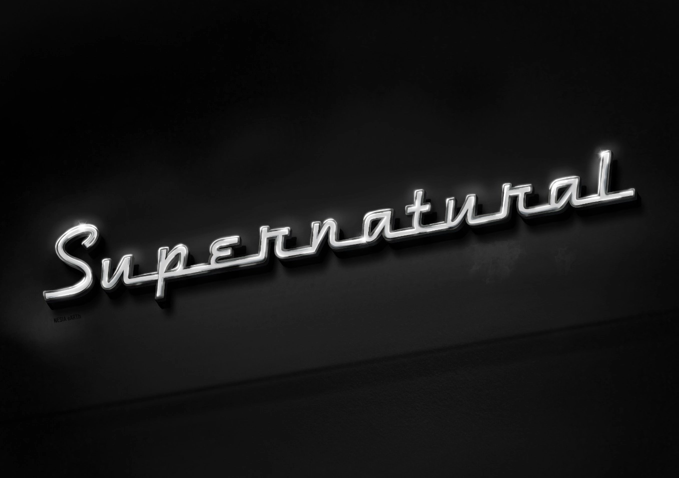 3D hand lettering Supernatural TV Show title design drawn by Nesia